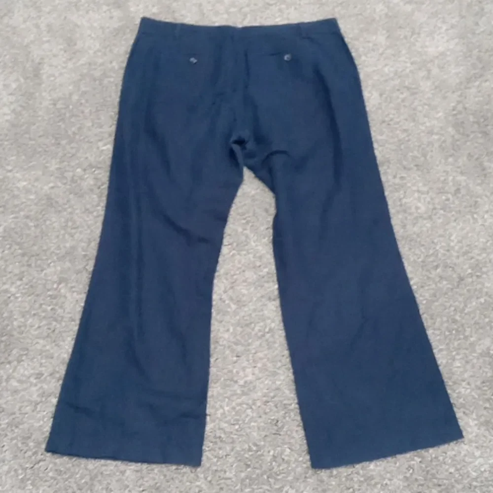 Banana Republic  Linen Flowy Wide Leg navy blue Pants style 948051 size 10 NWOT - Picture 2 of 3